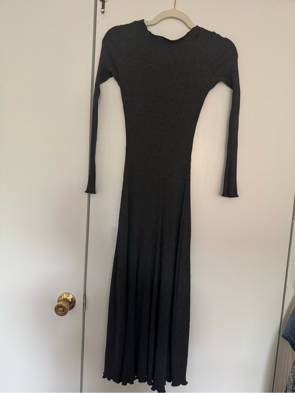 The Great Eros Long Sleeve Ribbed Maxi Dress